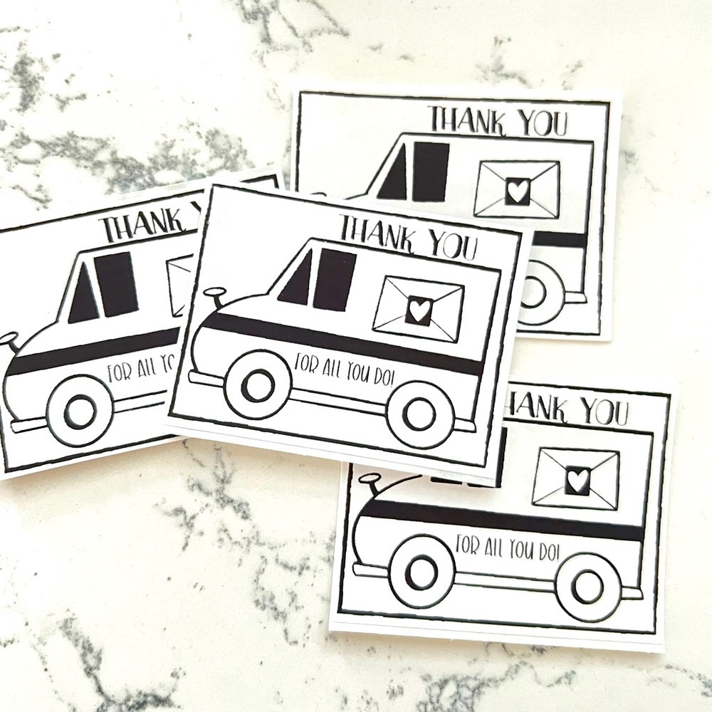 Waterproof USPS Mail Truck Thank You Stickers - Picture 3 of 3